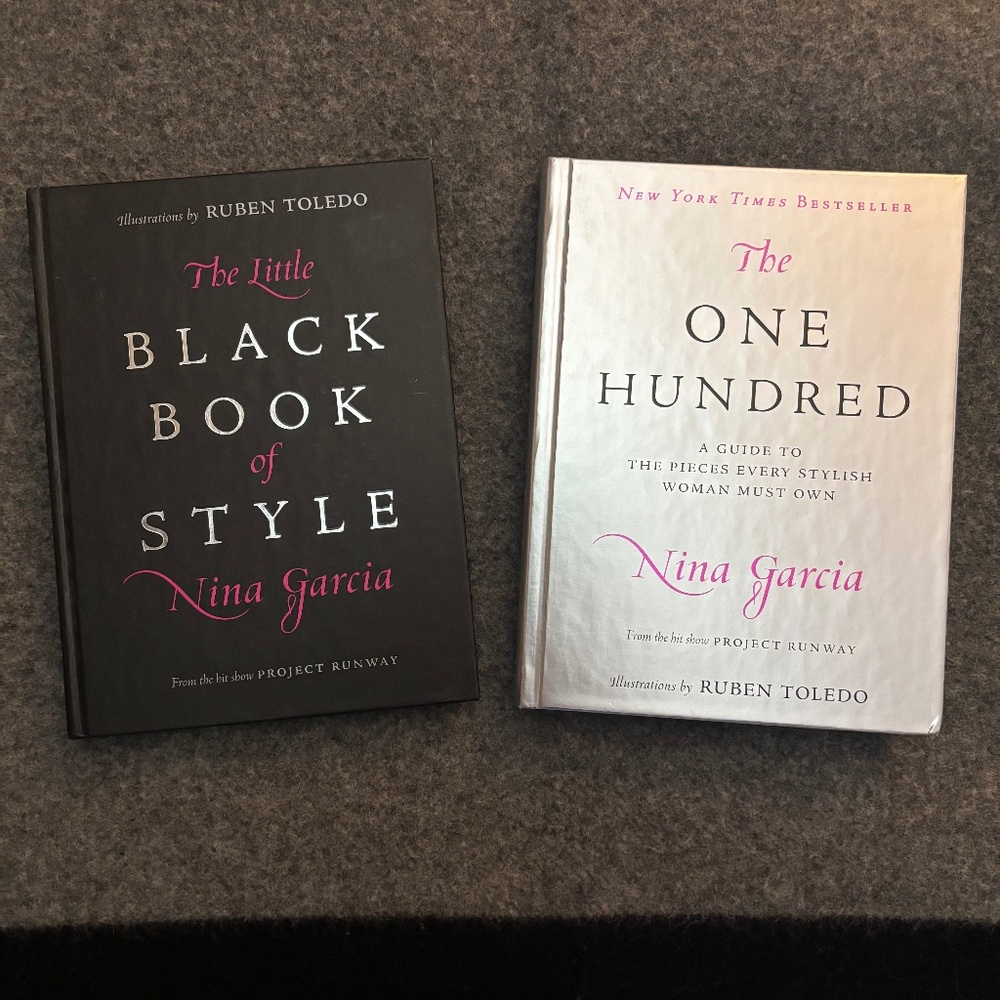 NINA GARCIA The Little Black Book of Style AND The One Hundred 2 Book Lot